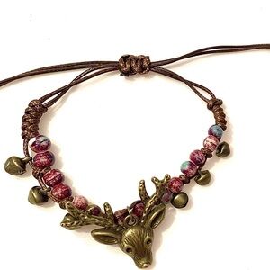 Deer Charm Beaded Bracelet